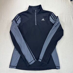 Adidas Women's Climalite Black/Gray Essentials Quarter-Zip Top Sz S
